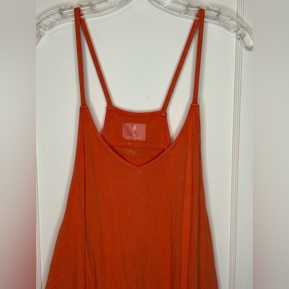 Free People Rust Orange Spaghetti-Strap Jumpsuit